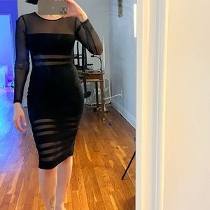 Superdown Black mesh dress